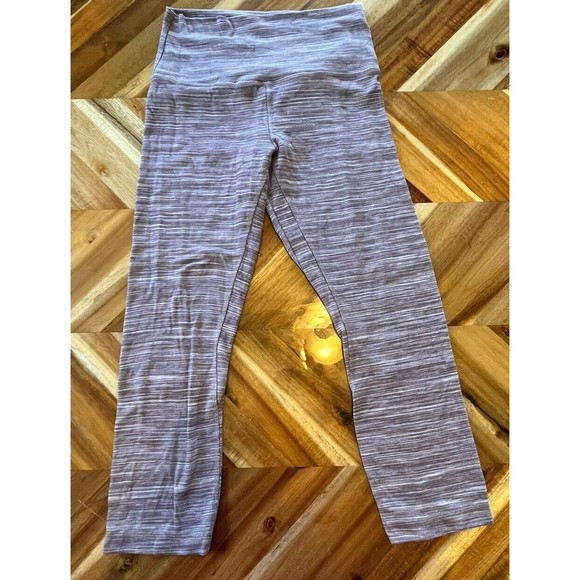 LULULEMON Heathered Grey High Rise‎ 3/4 Length Leggings Size 6 Capri - Picture 1 of 6